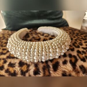 Creamy White Pearl Padded Womens Headband Headpiece Wedding Party Special Event